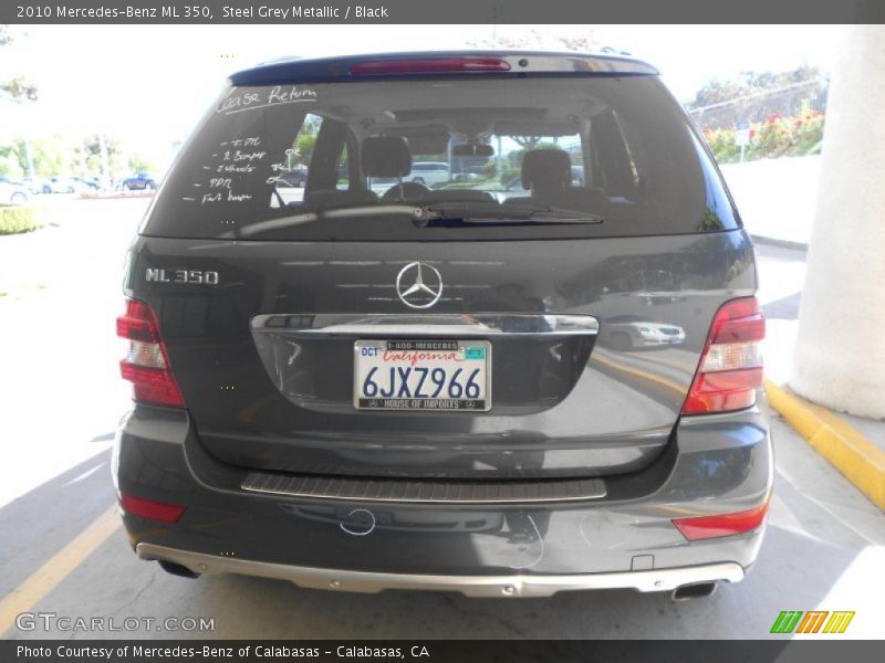 Steel Grey Metallic / Black 2010 Mercedes-Benz ML 350