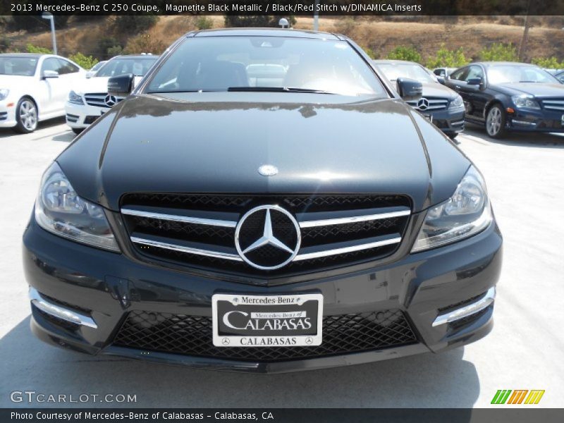 Magnetite Black Metallic / Black/Red Stitch w/DINAMICA Inserts 2013 Mercedes-Benz C 250 Coupe