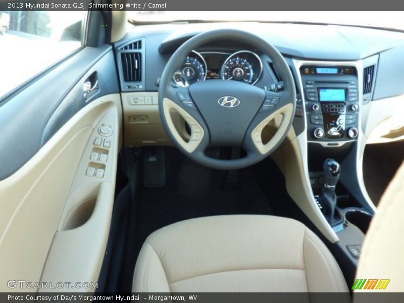 Shimmering White / Camel 2013 Hyundai Sonata GLS