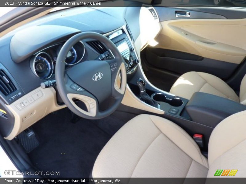 Shimmering White / Camel 2013 Hyundai Sonata GLS