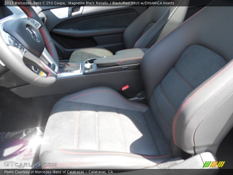 Magnetite Black Metallic / Black/Red Stitch w/DINAMICA Inserts 2013 Mercedes-Benz C 250 Coupe