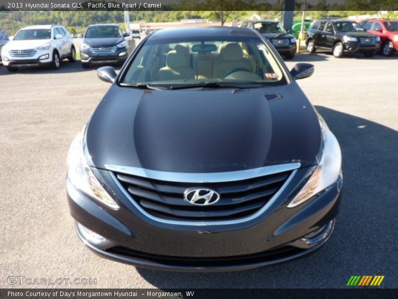 Pacific Blue Pearl / Camel 2013 Hyundai Sonata GLS