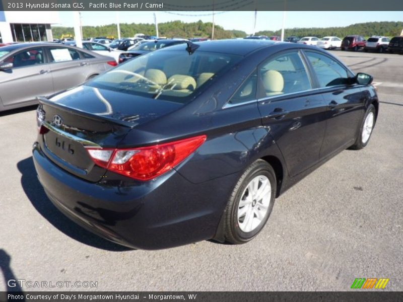 Pacific Blue Pearl / Camel 2013 Hyundai Sonata GLS