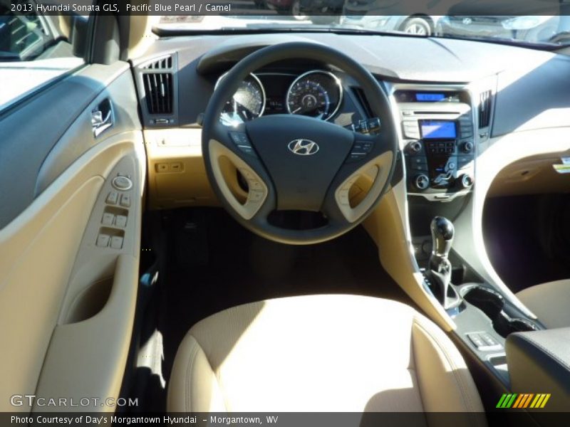 Pacific Blue Pearl / Camel 2013 Hyundai Sonata GLS