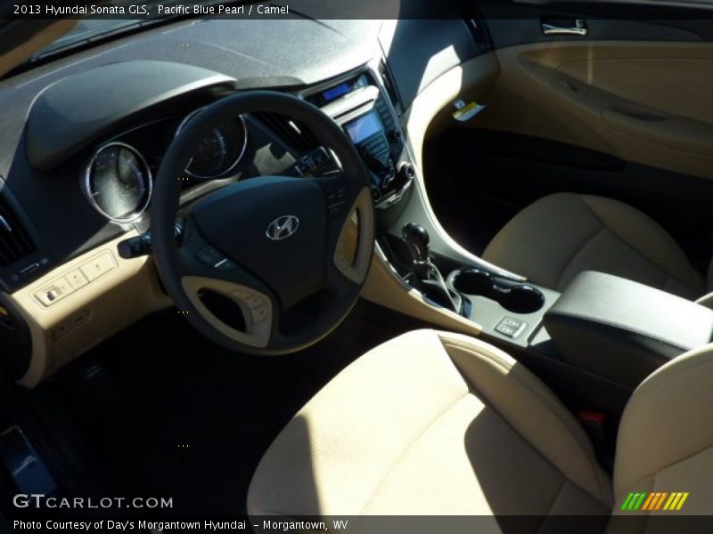 Pacific Blue Pearl / Camel 2013 Hyundai Sonata GLS