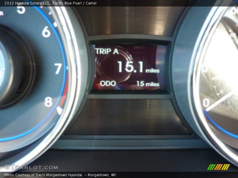 Pacific Blue Pearl / Camel 2013 Hyundai Sonata GLS