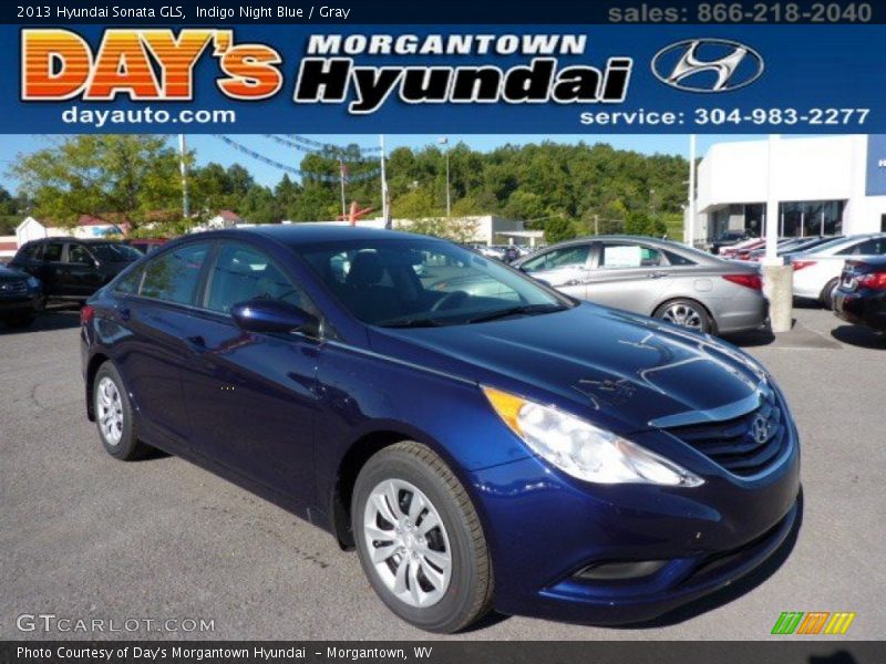 Indigo Night Blue / Gray 2013 Hyundai Sonata GLS
