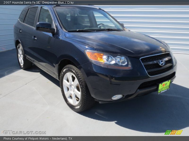 Deepwater Blue / Gray 2007 Hyundai Santa Fe SE