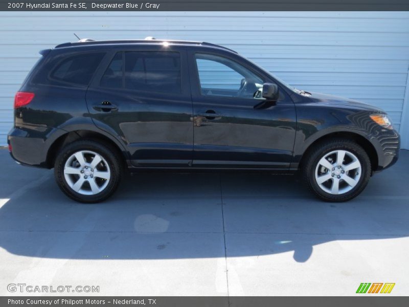 Deepwater Blue / Gray 2007 Hyundai Santa Fe SE