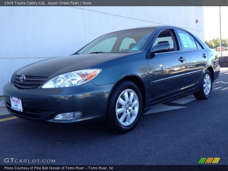 Aspen Green Pearl / Stone 2004 Toyota Camry XLE