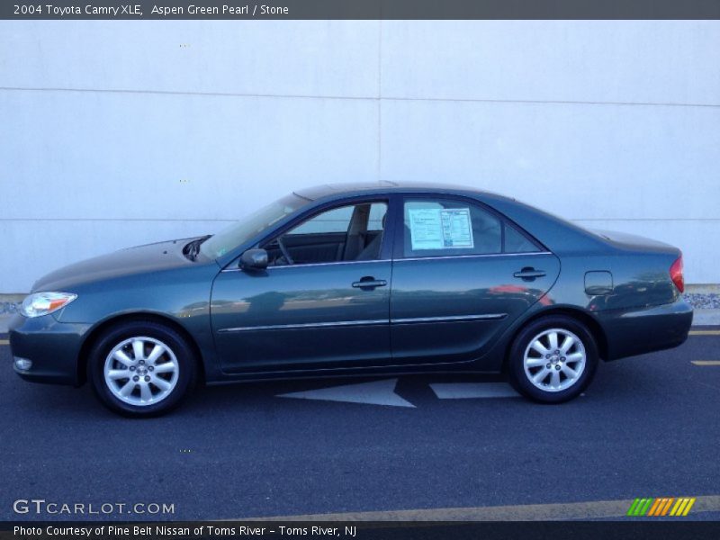 Aspen Green Pearl / Stone 2004 Toyota Camry XLE