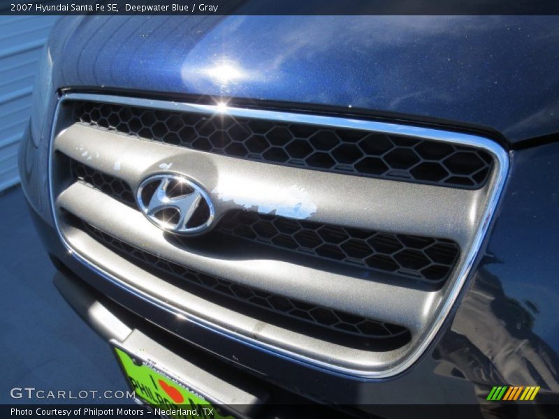 Deepwater Blue / Gray 2007 Hyundai Santa Fe SE