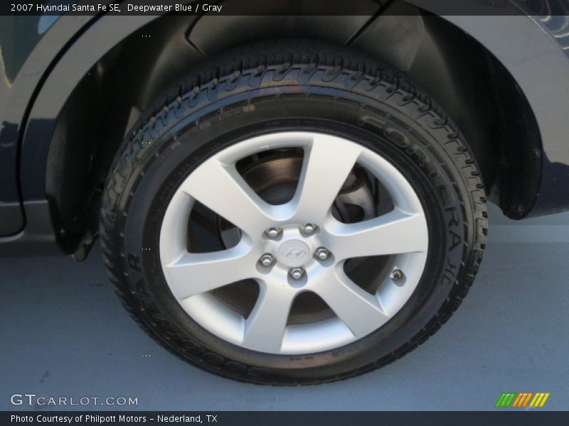 Deepwater Blue / Gray 2007 Hyundai Santa Fe SE