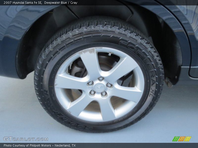 Deepwater Blue / Gray 2007 Hyundai Santa Fe SE