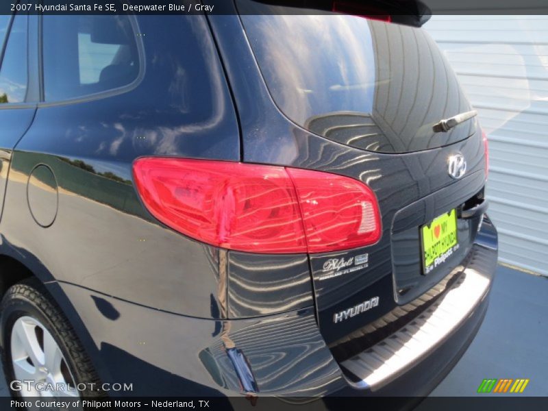 Deepwater Blue / Gray 2007 Hyundai Santa Fe SE