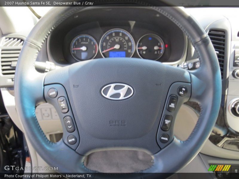 Deepwater Blue / Gray 2007 Hyundai Santa Fe SE
