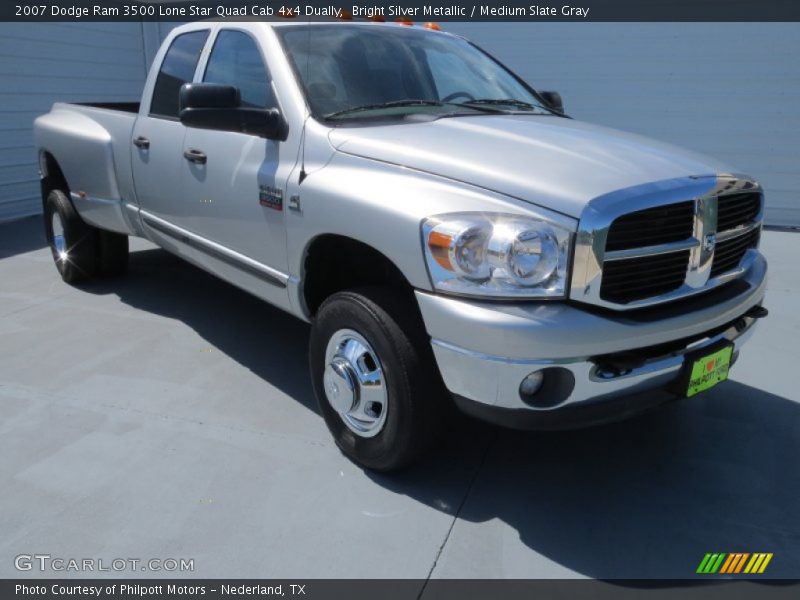 Bright Silver Metallic / Medium Slate Gray 2007 Dodge Ram 3500 Lone Star Quad Cab 4x4 Dually