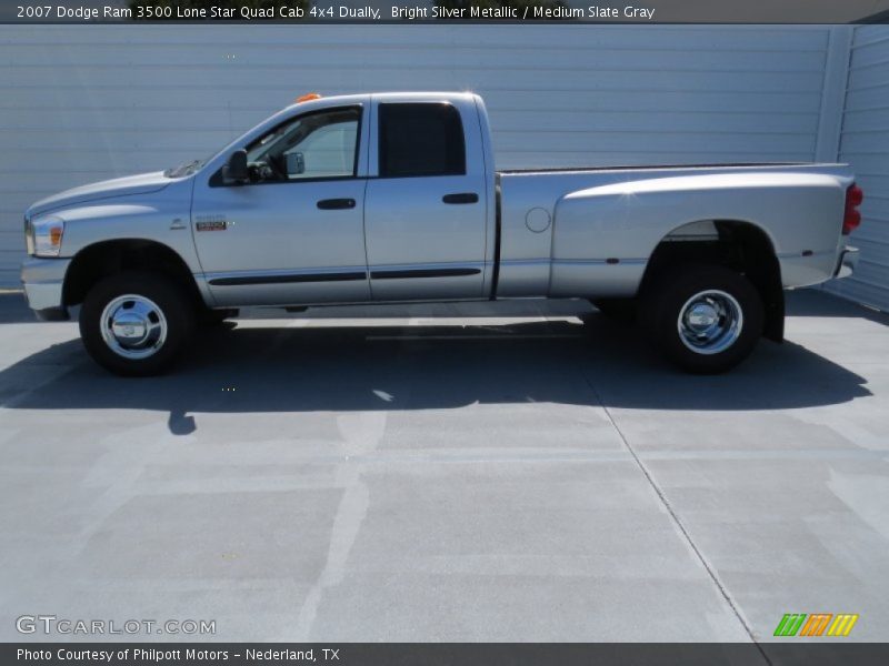Bright Silver Metallic / Medium Slate Gray 2007 Dodge Ram 3500 Lone Star Quad Cab 4x4 Dually