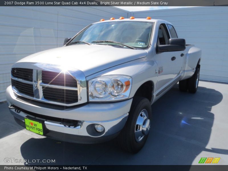 Bright Silver Metallic / Medium Slate Gray 2007 Dodge Ram 3500 Lone Star Quad Cab 4x4 Dually