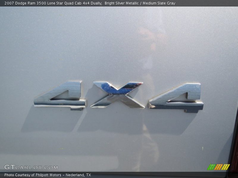 Bright Silver Metallic / Medium Slate Gray 2007 Dodge Ram 3500 Lone Star Quad Cab 4x4 Dually