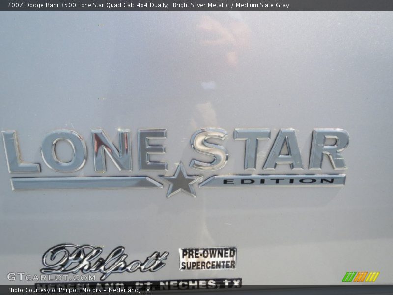 Bright Silver Metallic / Medium Slate Gray 2007 Dodge Ram 3500 Lone Star Quad Cab 4x4 Dually