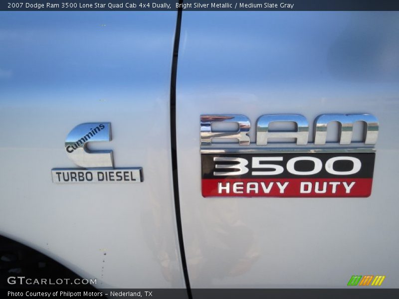 Bright Silver Metallic / Medium Slate Gray 2007 Dodge Ram 3500 Lone Star Quad Cab 4x4 Dually