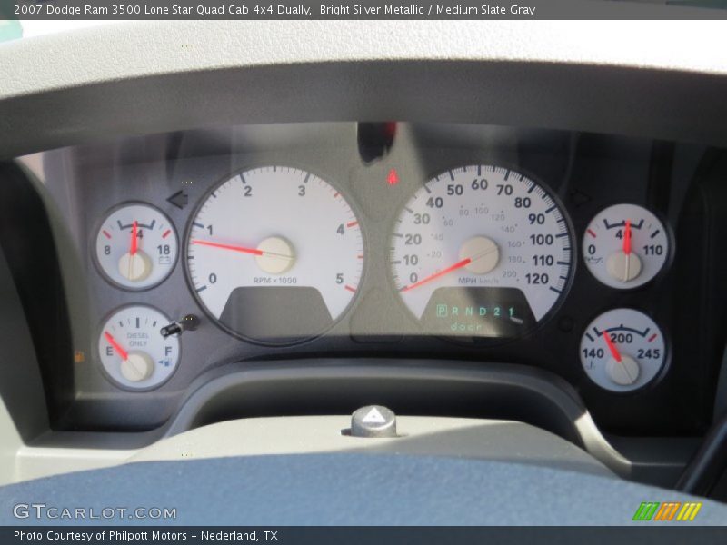 Bright Silver Metallic / Medium Slate Gray 2007 Dodge Ram 3500 Lone Star Quad Cab 4x4 Dually