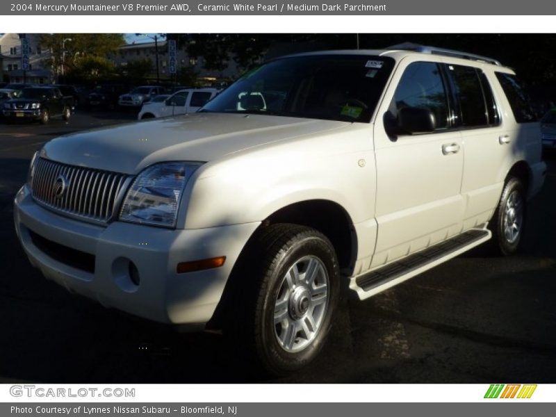 Ceramic White Pearl / Medium Dark Parchment 2004 Mercury Mountaineer V8 Premier AWD