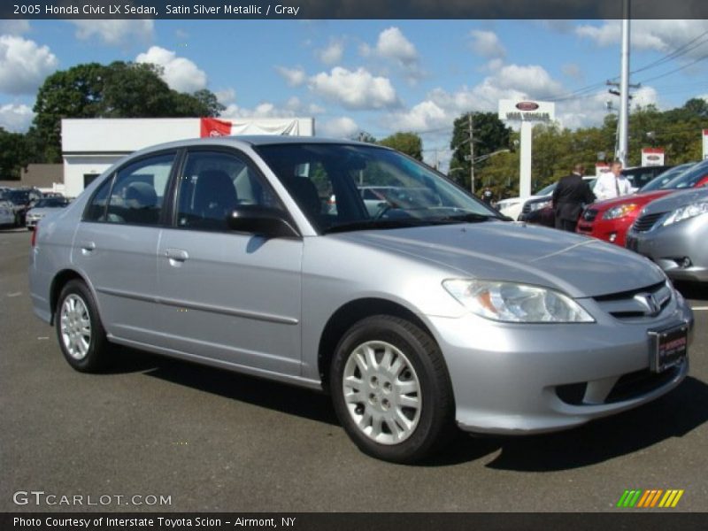 Satin Silver Metallic / Gray 2005 Honda Civic LX Sedan
