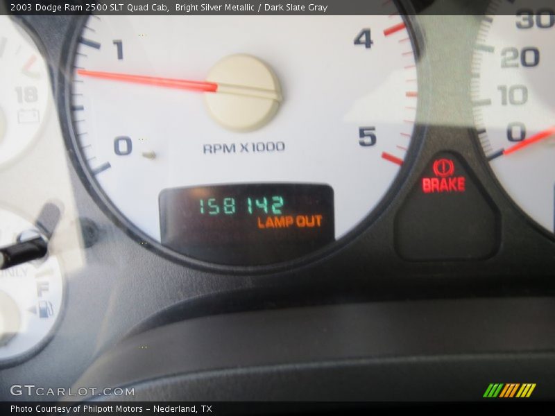 Bright Silver Metallic / Dark Slate Gray 2003 Dodge Ram 2500 SLT Quad Cab