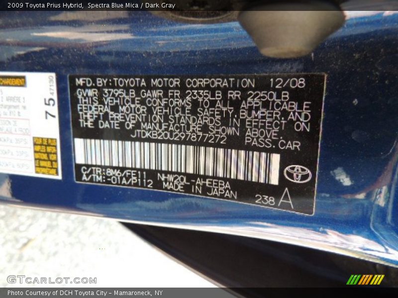 Spectra Blue Mica / Dark Gray 2009 Toyota Prius Hybrid