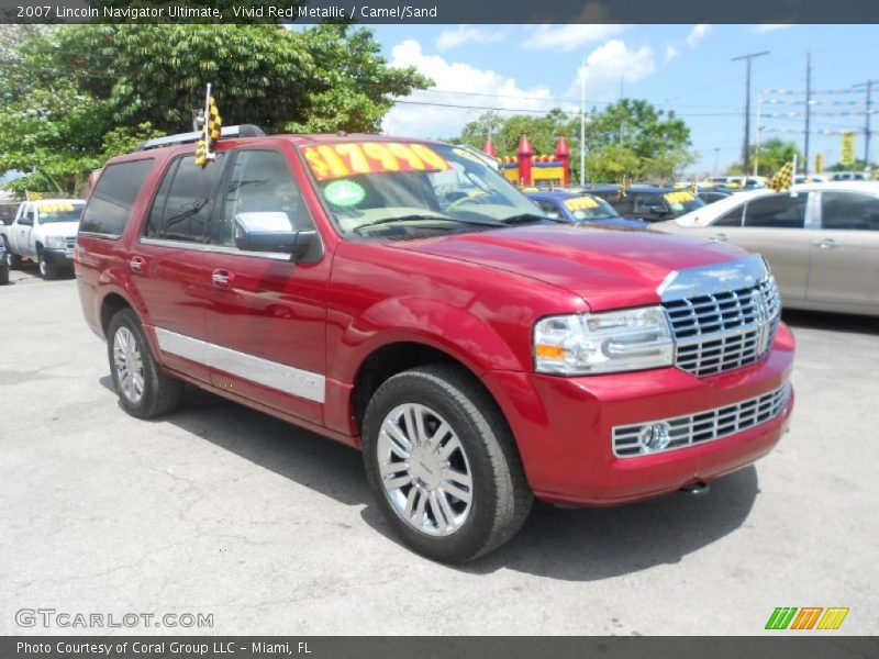 Vivid Red Metallic / Camel/Sand 2007 Lincoln Navigator Ultimate