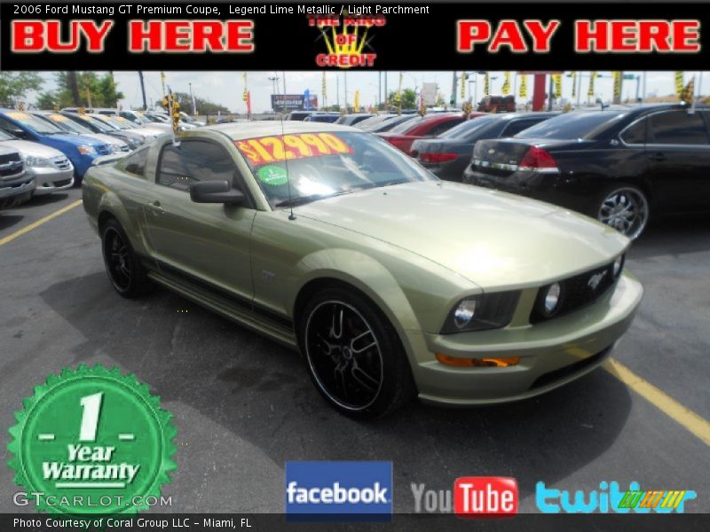 Legend Lime Metallic / Light Parchment 2006 Ford Mustang GT Premium Coupe