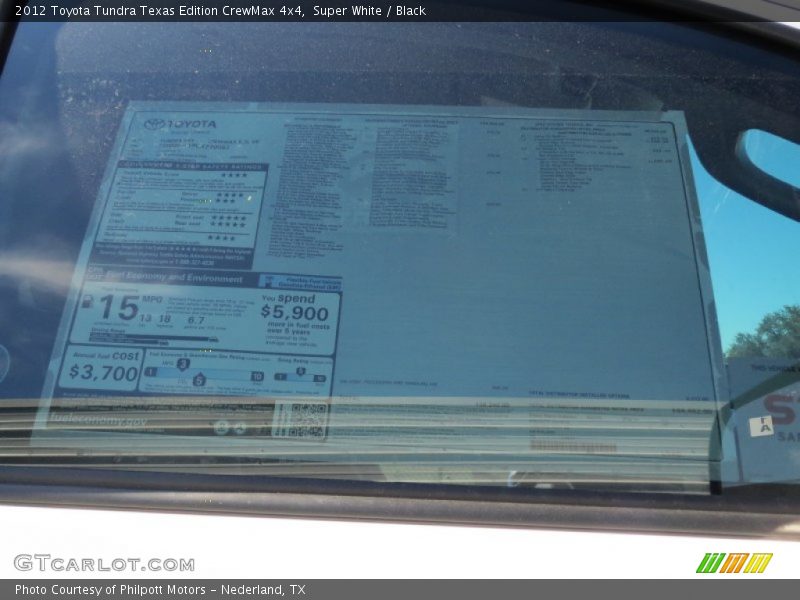 Super White / Black 2012 Toyota Tundra Texas Edition CrewMax 4x4