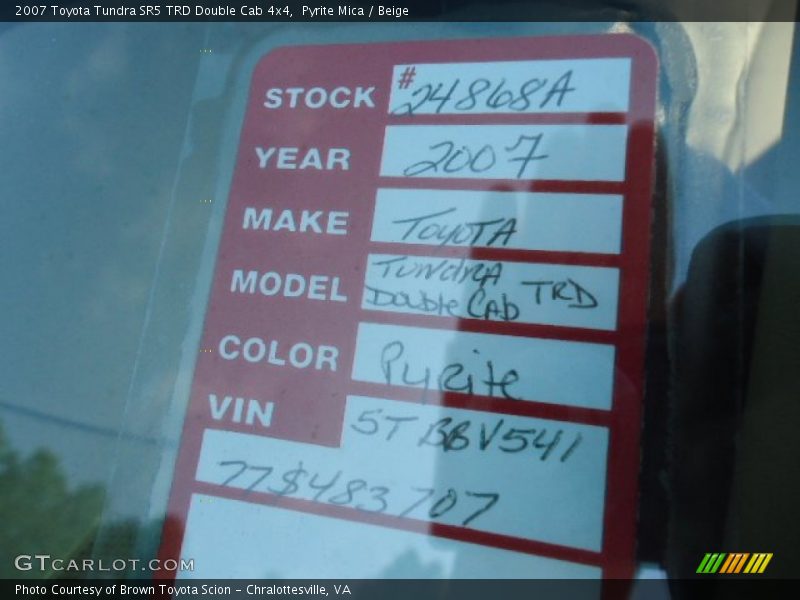 Pyrite Mica / Beige 2007 Toyota Tundra SR5 TRD Double Cab 4x4