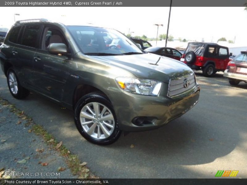 Cypress Green Pearl / Ash 2009 Toyota Highlander Hybrid 4WD