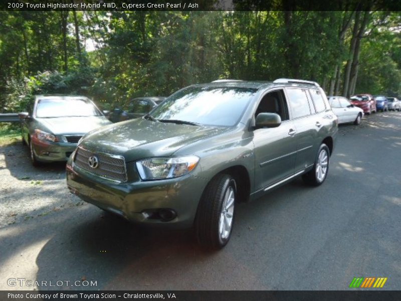 Cypress Green Pearl / Ash 2009 Toyota Highlander Hybrid 4WD
