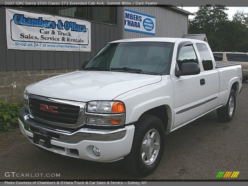 Summit White / Dark Pewter 2007 GMC Sierra 1500 Classic Z71 Extended Cab 4x4