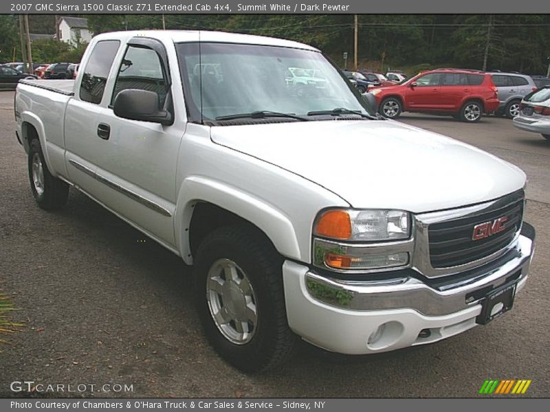 Summit White / Dark Pewter 2007 GMC Sierra 1500 Classic Z71 Extended Cab 4x4