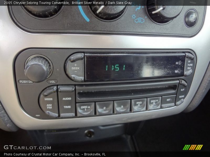 Brilliant Silver Metallic / Dark Slate Gray 2005 Chrysler Sebring Touring Convertible