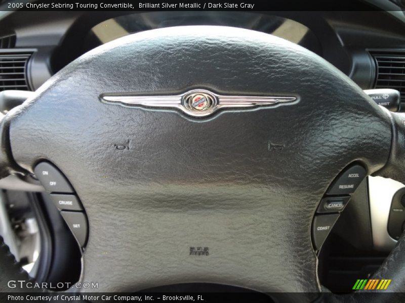 Brilliant Silver Metallic / Dark Slate Gray 2005 Chrysler Sebring Touring Convertible