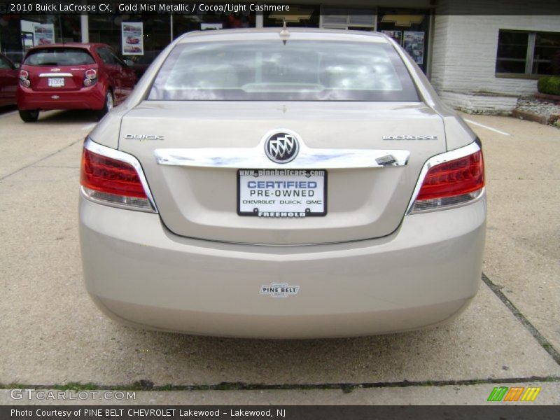 Gold Mist Metallic / Cocoa/Light Cashmere 2010 Buick LaCrosse CX