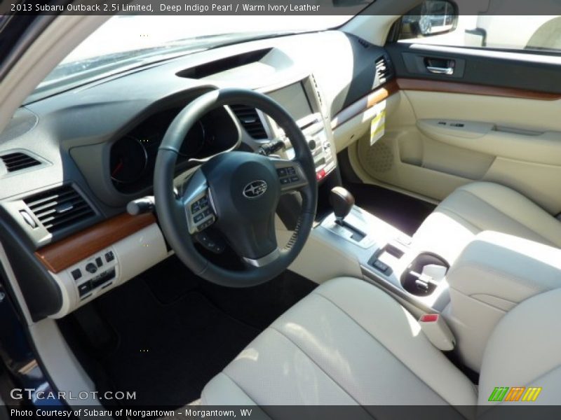 Deep Indigo Pearl / Warm Ivory Leather 2013 Subaru Outback 2.5i Limited