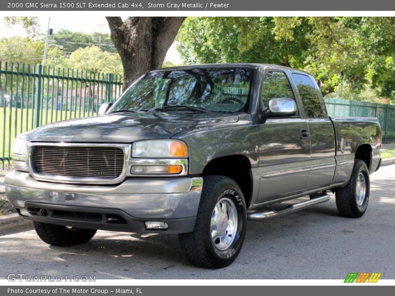 Storm Gray Metallic / Pewter 2000 GMC Sierra 1500 SLT Extended Cab 4x4