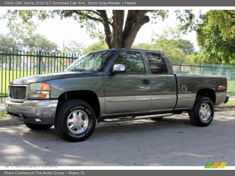 Storm Gray Metallic / Pewter 2000 GMC Sierra 1500 SLT Extended Cab 4x4