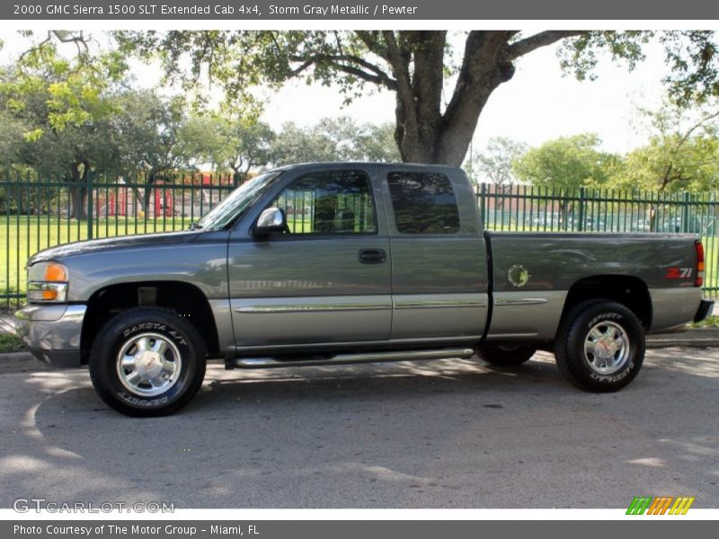 Storm Gray Metallic / Pewter 2000 GMC Sierra 1500 SLT Extended Cab 4x4