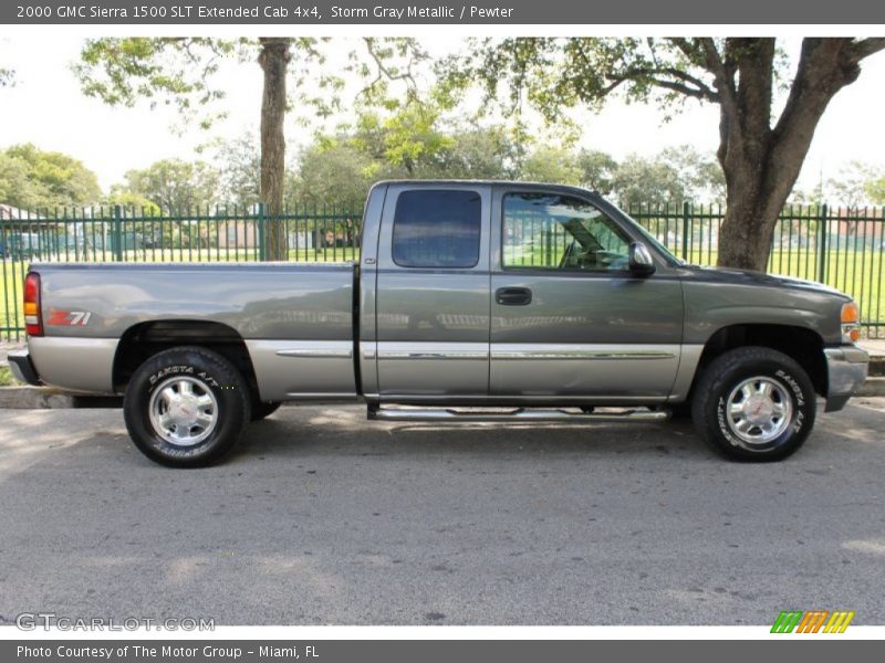 Storm Gray Metallic / Pewter 2000 GMC Sierra 1500 SLT Extended Cab 4x4