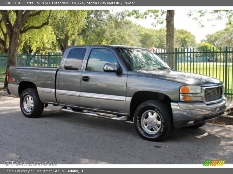 Storm Gray Metallic / Pewter 2000 GMC Sierra 1500 SLT Extended Cab 4x4