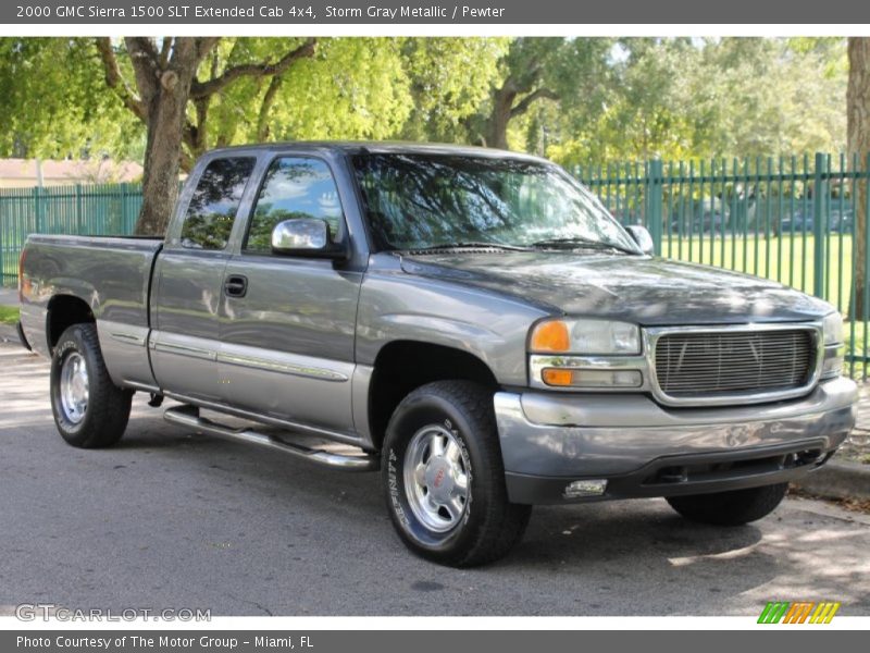 Storm Gray Metallic / Pewter 2000 GMC Sierra 1500 SLT Extended Cab 4x4