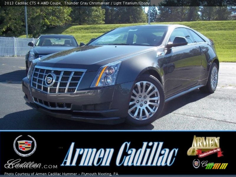 Thunder Gray ChromaFlair / Light Titanium/Ebony 2013 Cadillac CTS 4 AWD Coupe